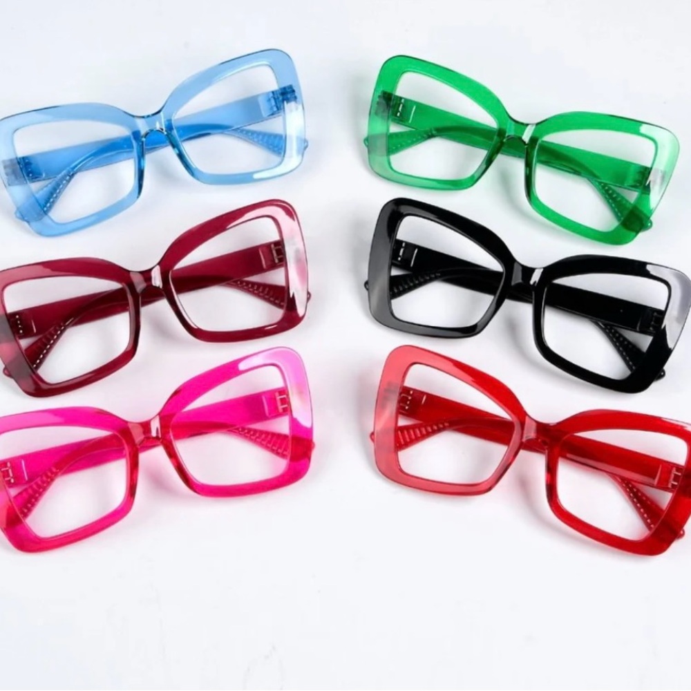6 Pack Oversized Screwless Metalless Cat-eye Reading Glasses